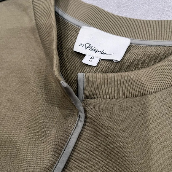[M]3.1 Phillip Lim Khaki knit Tie Front Pullover Sweatshirt - Picture 7 of 8